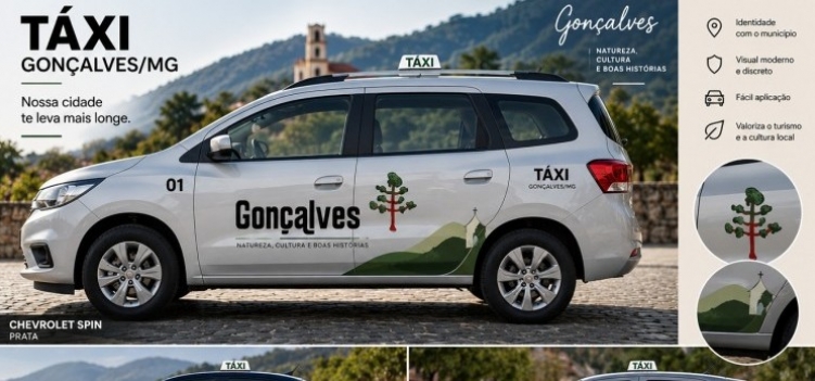 Projeto de Lei propõe inclusão de novas cores de táxi e modelo de adesivos em Gonçalves