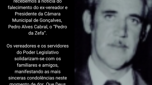 Nota de Pesar: Falecimento do ex-presidente da câmara- Pedro Alves Cabral